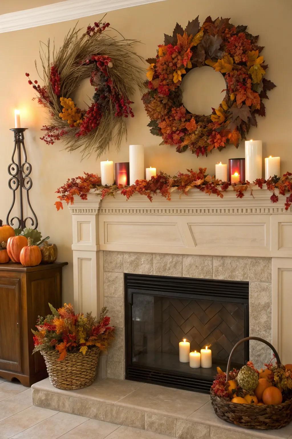 Celebrate each season with tailored fireplace accents.