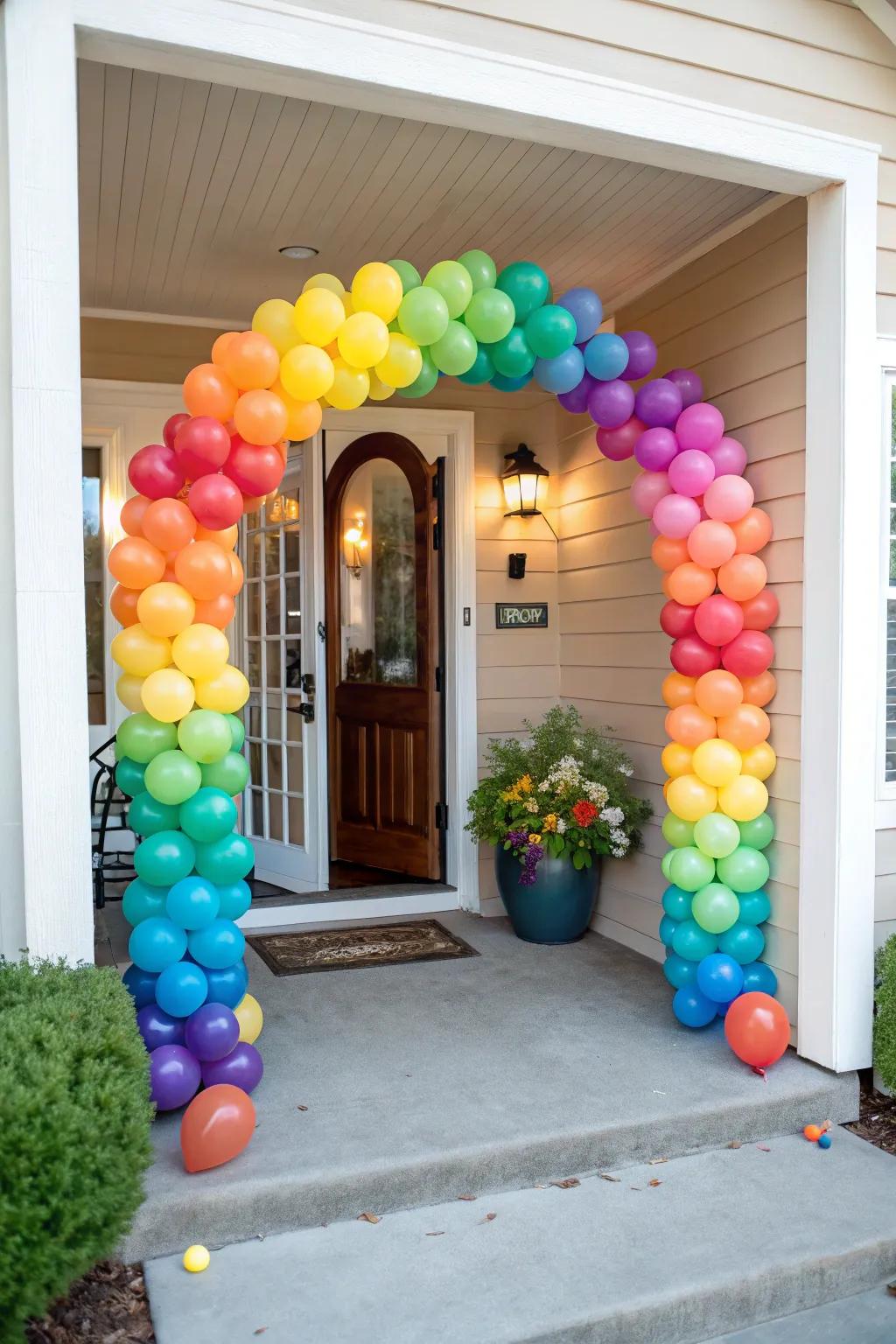 A vivid balloon arch beckoning guests into the heart of the celebration.
