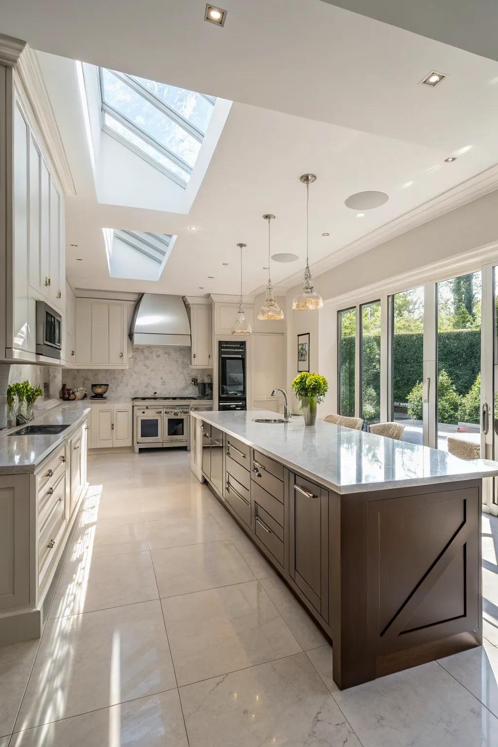 A friendly and inviting kitchen setup, ideal for hosting gatherings.