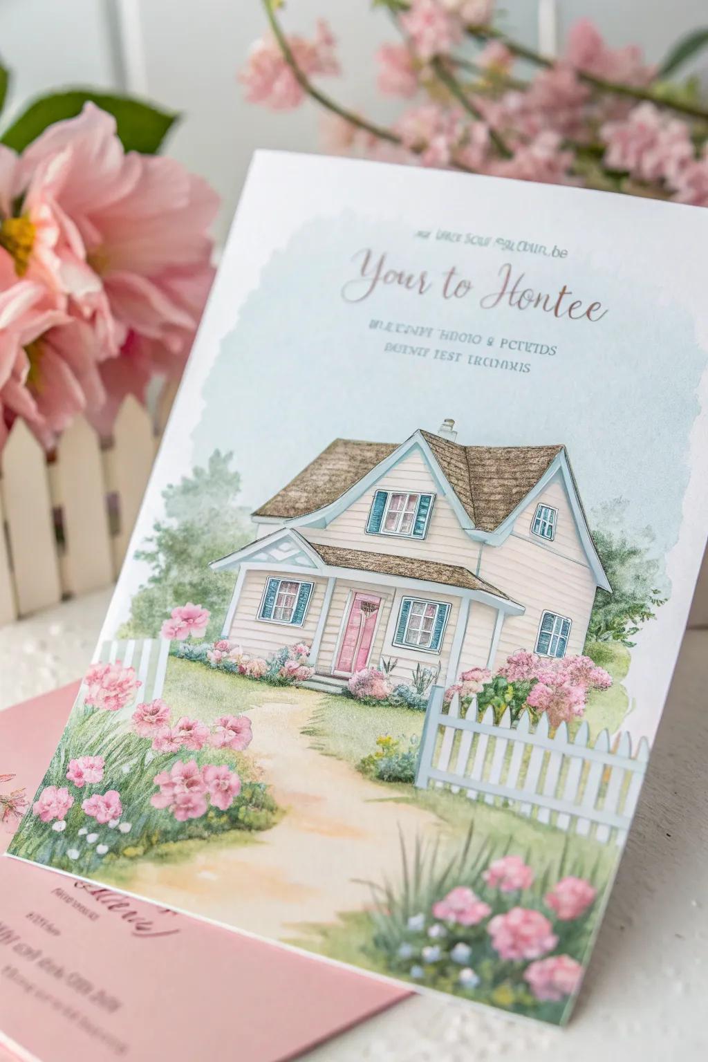 Artwork-style home design creates a comfy vibe for your invite.