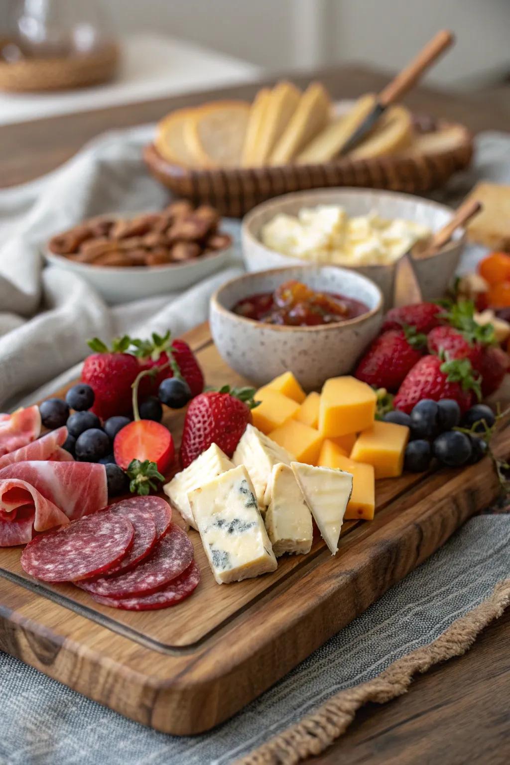 An enticing snack platter, ideal for your housewarming celebration