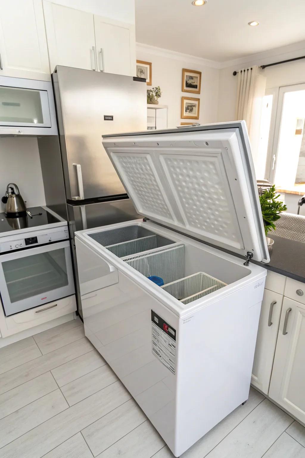 An immaculate chest freezer, primed and ready for a makeover.