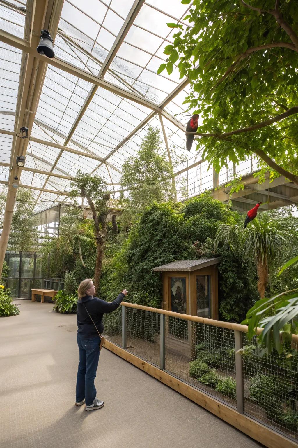 An inviting walk-in aviary perfect for forming bonds with your birds.