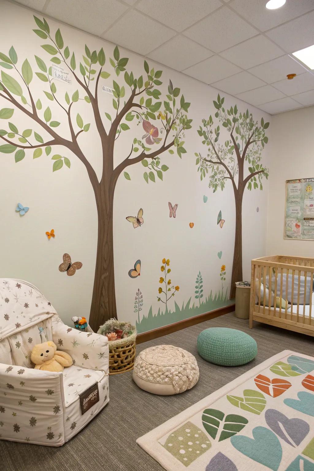 A peaceful nature-themed room ideal for little, inquisitive explorers.