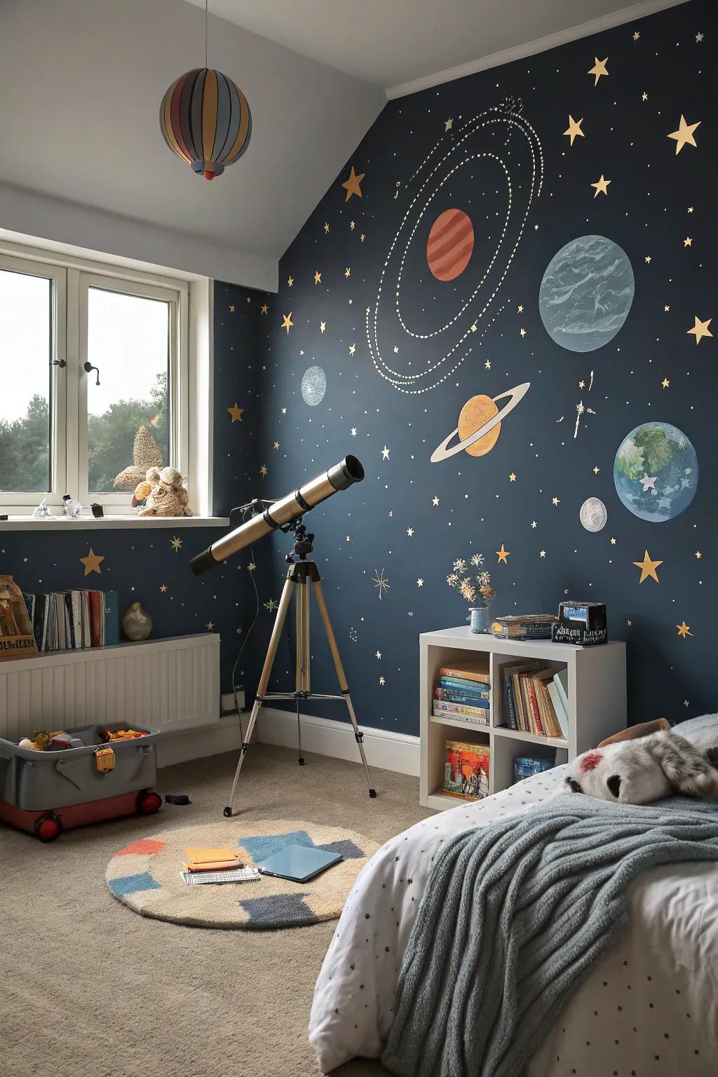 A cosmos-themed dreamscape that inspires imagination and discovery.