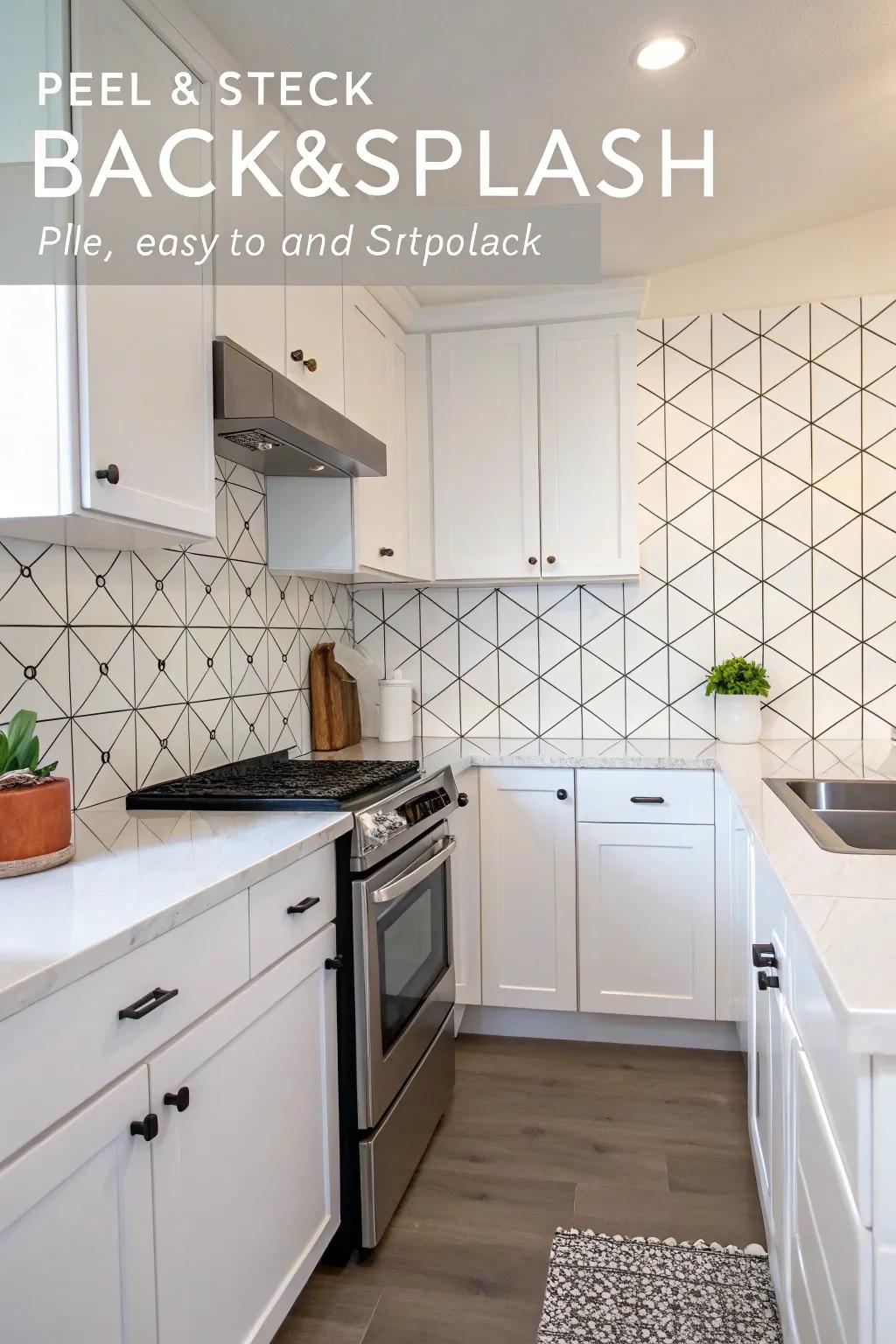 Self-adhesive squares provide a swift and chic update for any kitchen setting.