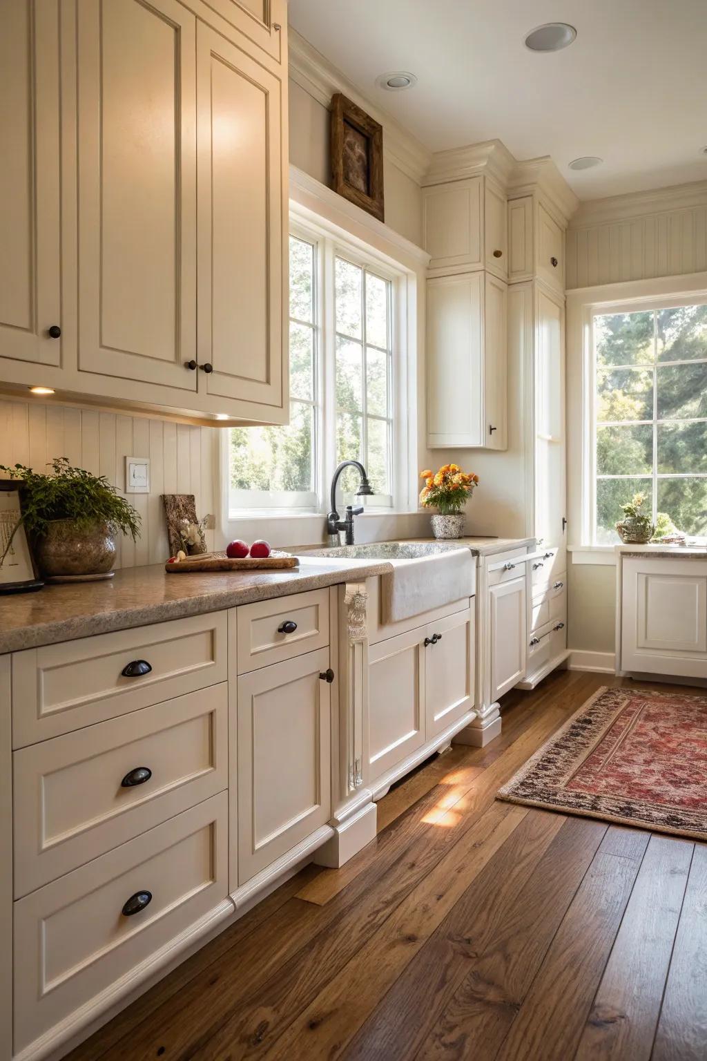 White finishes impart a timeless grace to every cooking space.