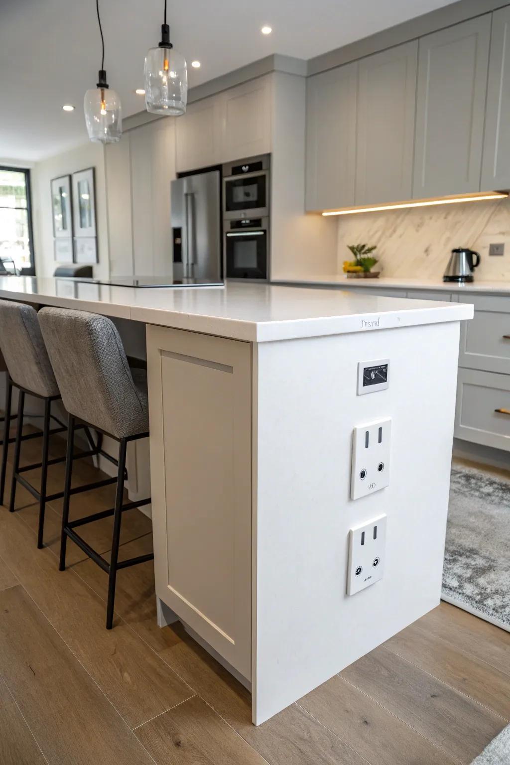 Concealed connectors keep the sleek style of a modern kitchen.