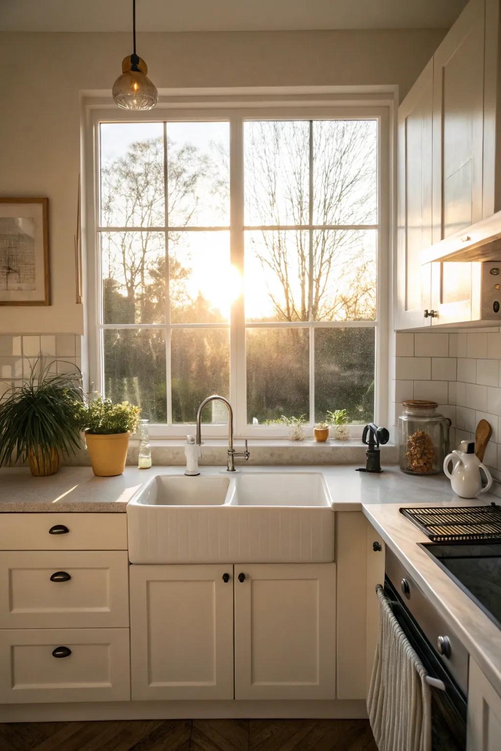 Natural light making the kitchen feel nicer.