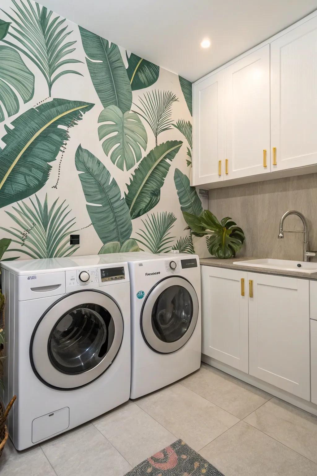 Bring the beauty of nature into your home with plant-inspired wallpaper.