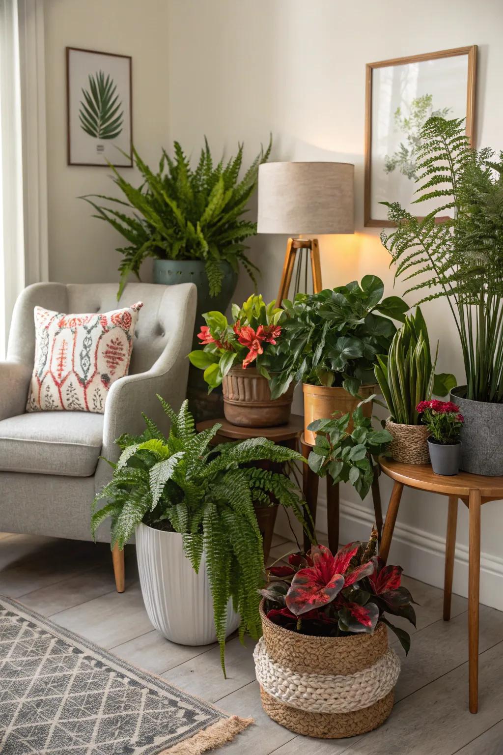 Indoor plants have the magic to transform a basic corner into a lavish natural sanctuary.