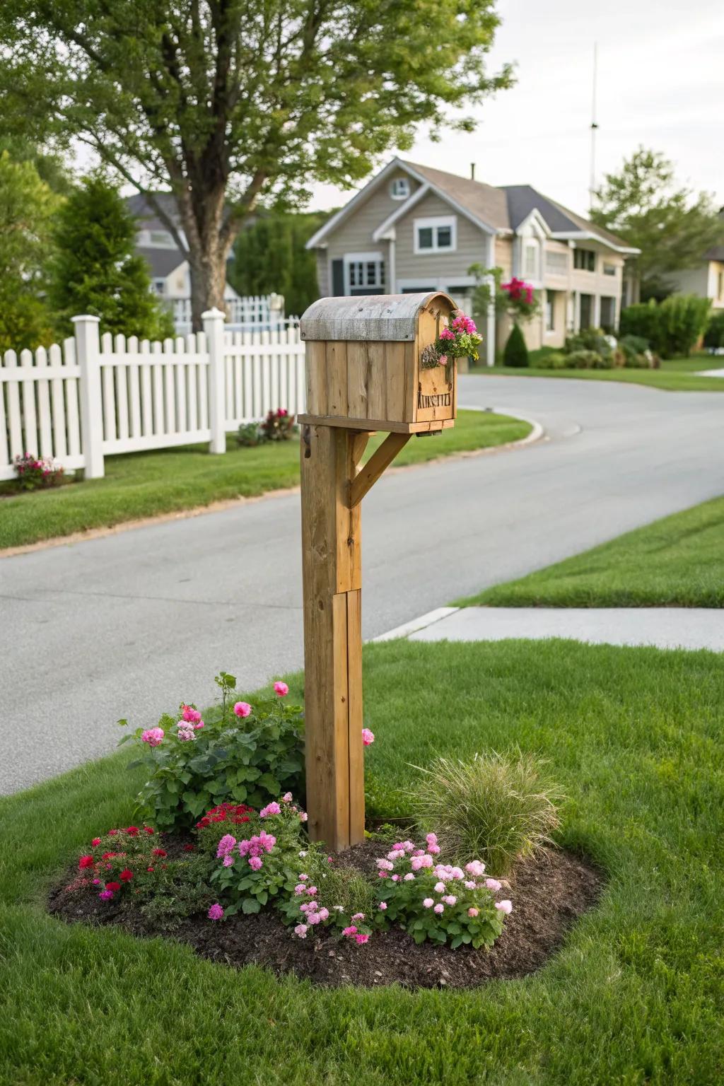 Timber mailbox stands provide enduring charm and natural beauty.