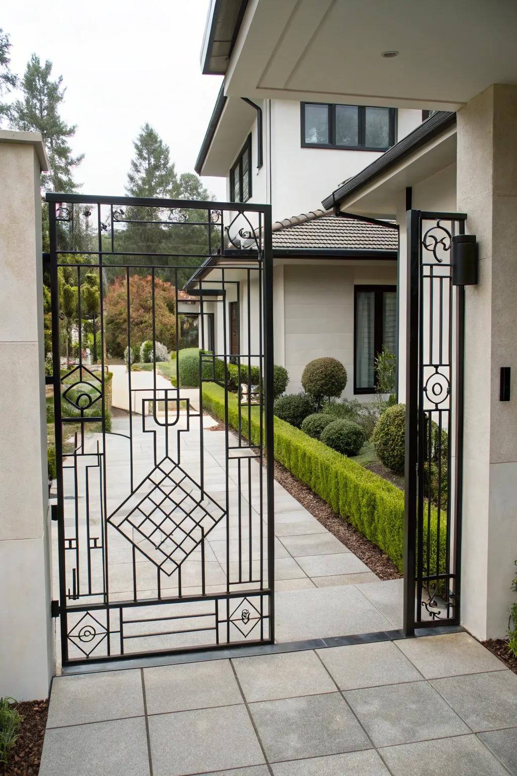 Elegant and minimalist metallic access layout