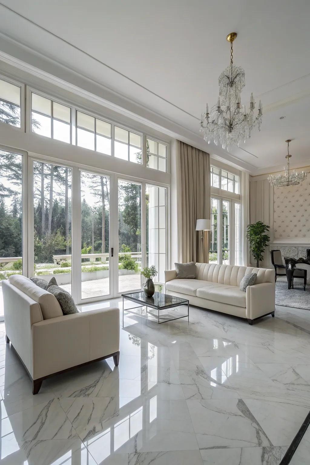 Classic white marble imparts ageless elegance to any setting.
