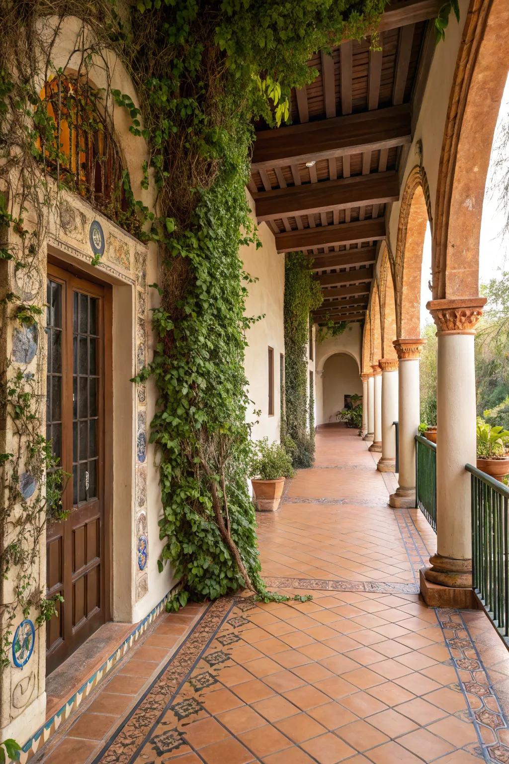 Refined archways establishing a timeless Mediterranean atmosphere.