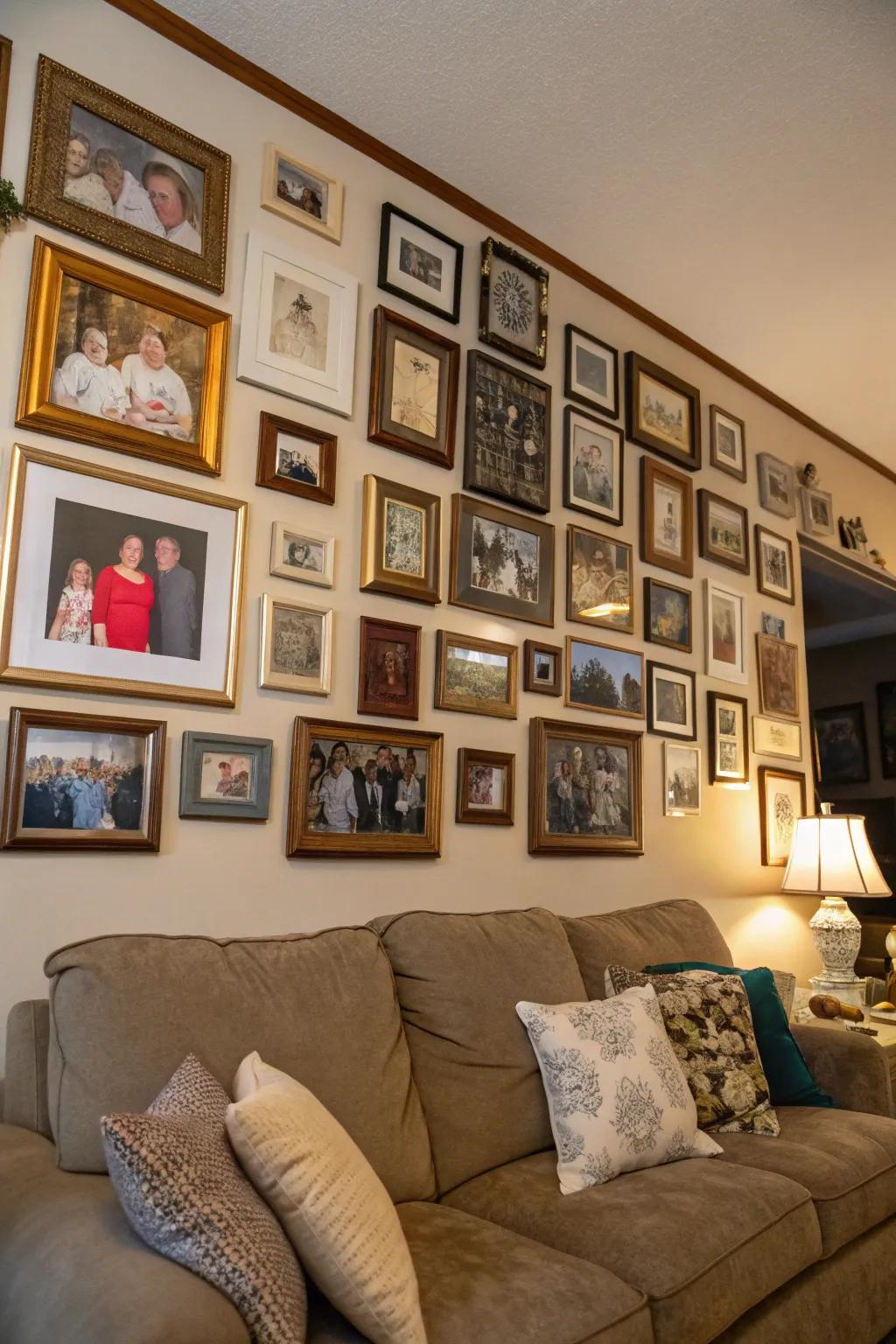 A breathtaking assortment of family images establishing a sincere celebration space.
