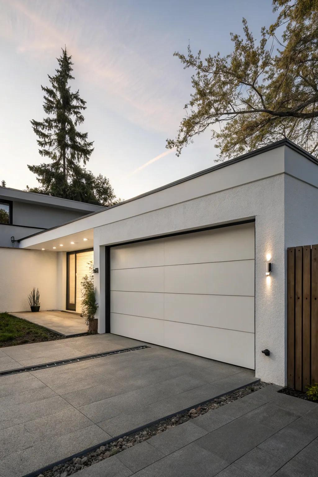Minimalist garage doors offer an uncluttered and simple appearance.