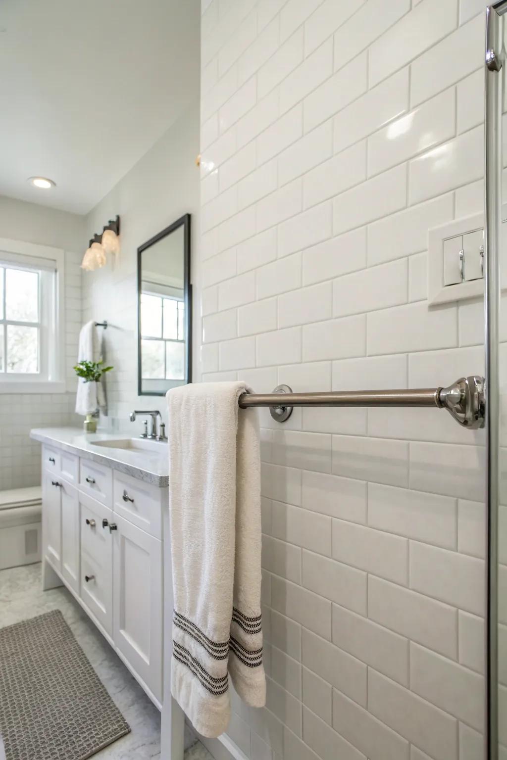 Elegant and straightforward: the minimalist metal towel bar.