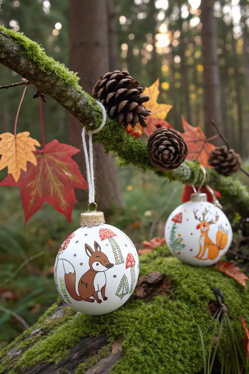 Rustic forest creature baubles infuse a hint of the outdoors indoors.