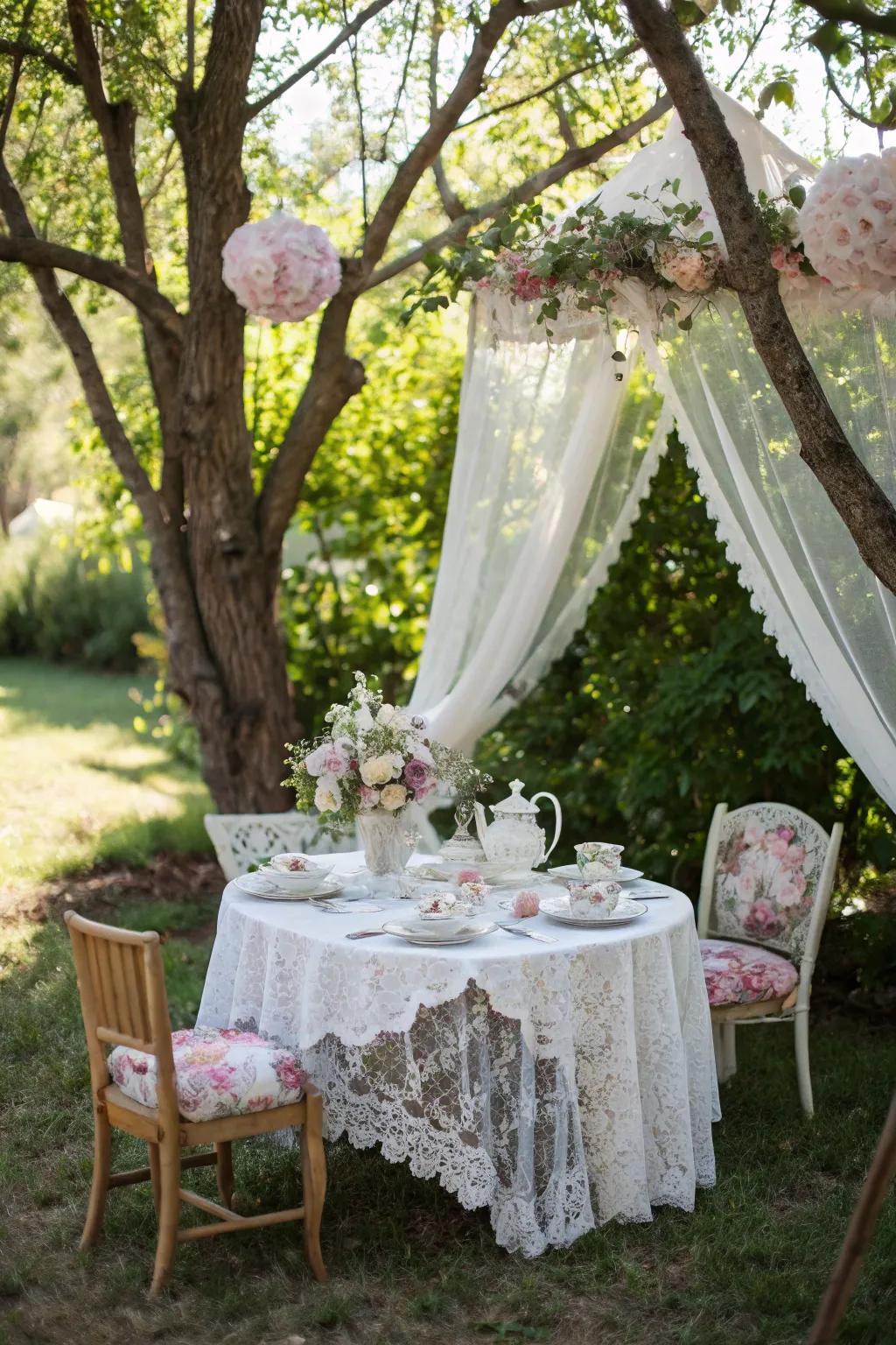 A classic tea gathering in the garden, providing refinement and charm.