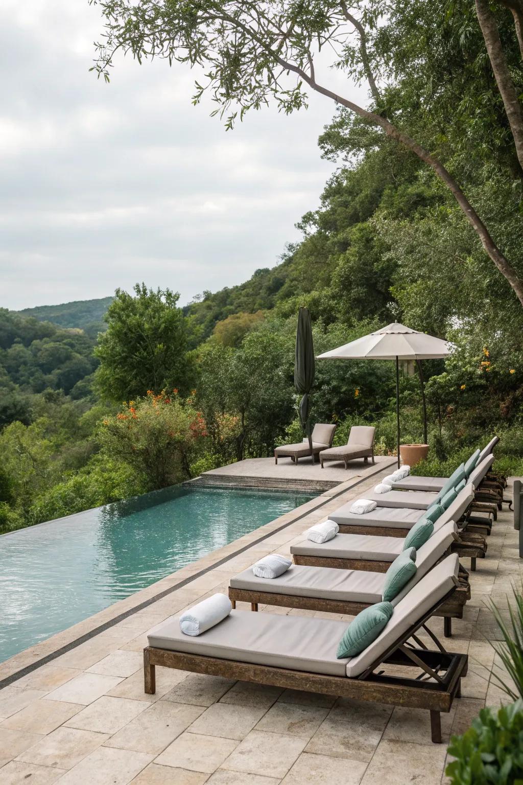 Refined daybeds are essential for any poolside sanctuary.