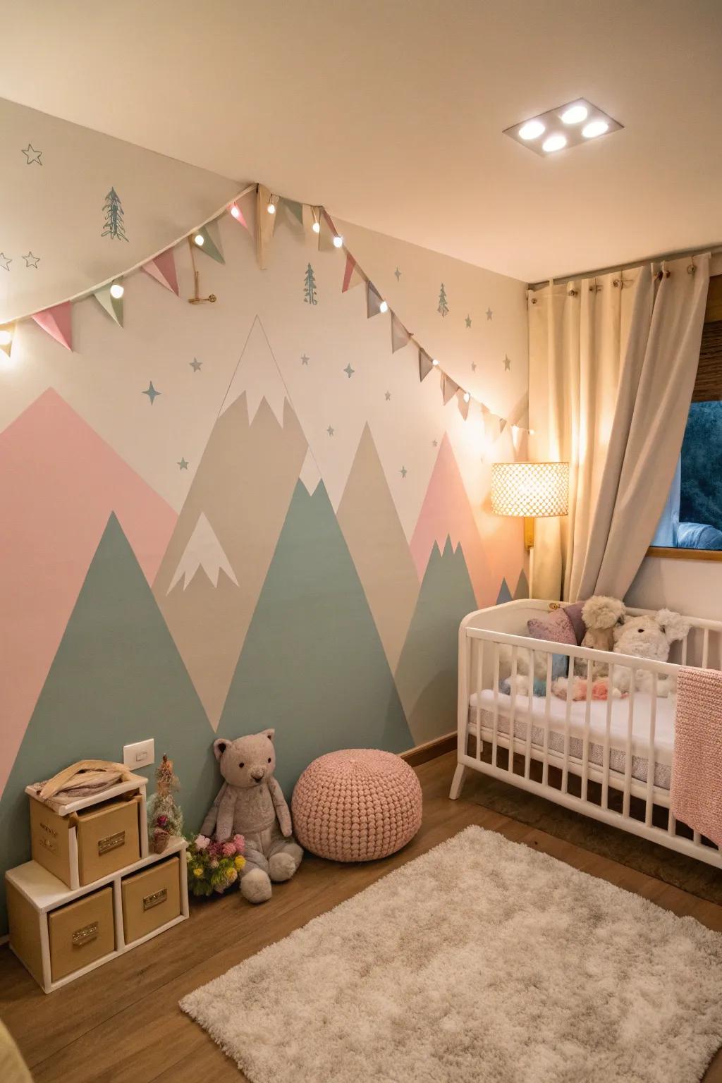 Geometric designs provide an energetic and lively feel to any nursery.