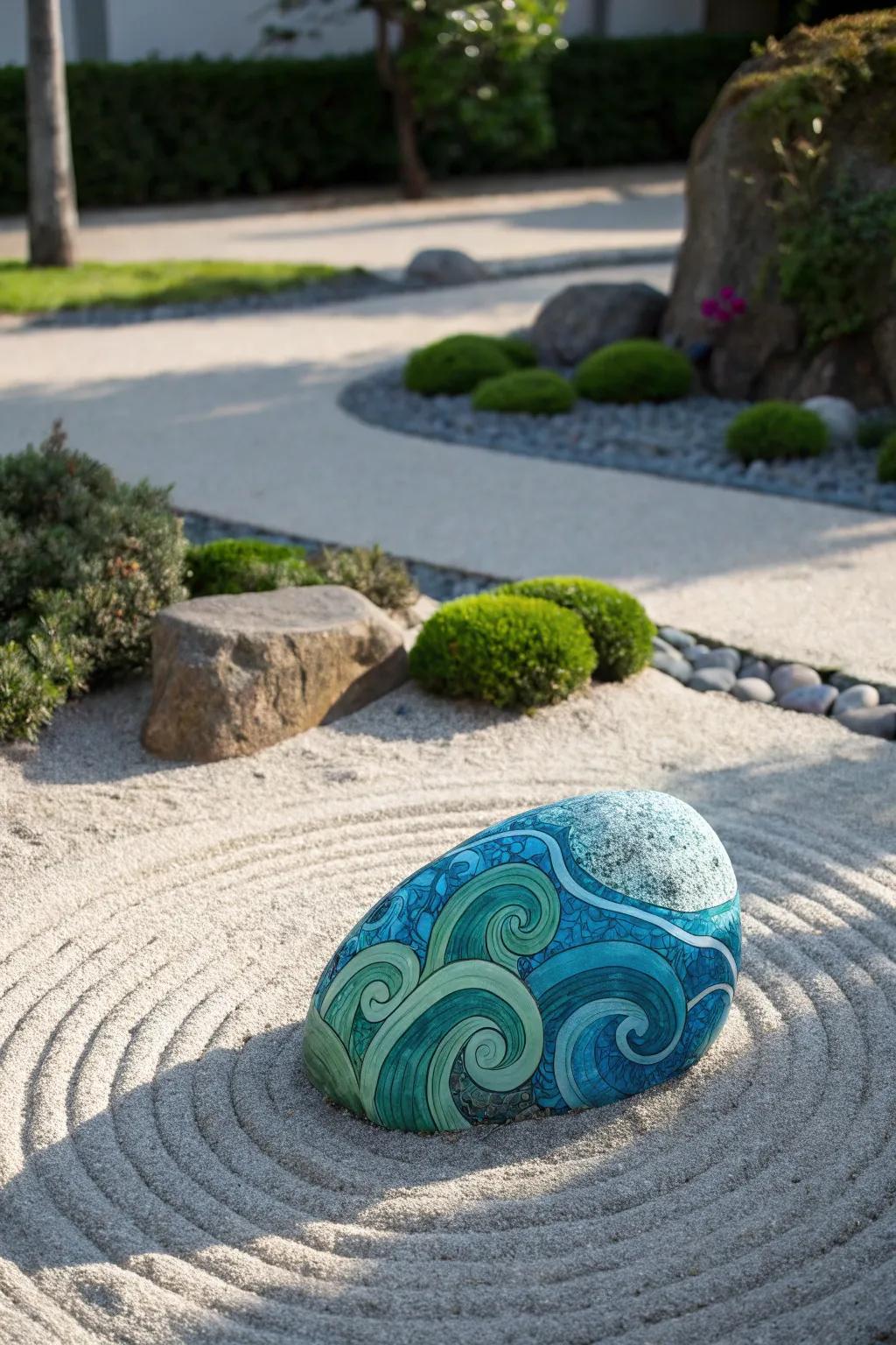 Discover calmness with the sea-inspired colored path stones, with a burst of color in every footstep.