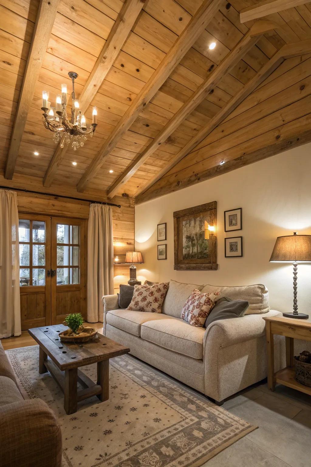 Wood paneling enriches any room with its inviting warmth.