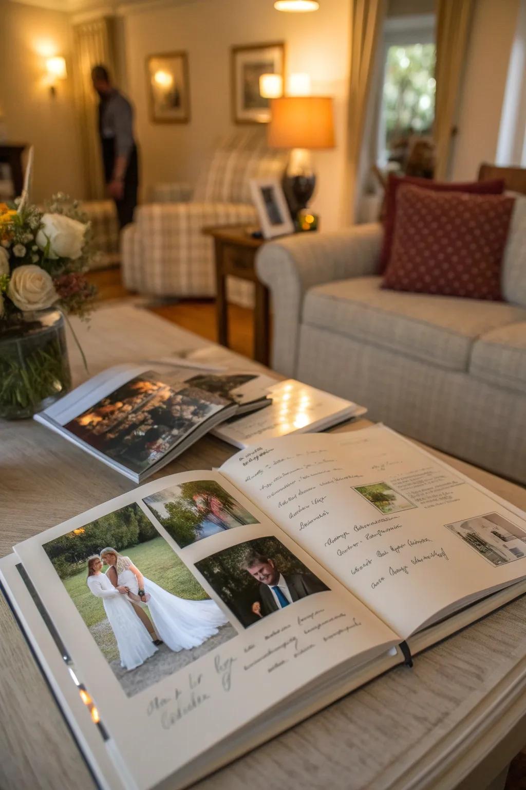 A personalized keepsake book filled with cherished memories.
