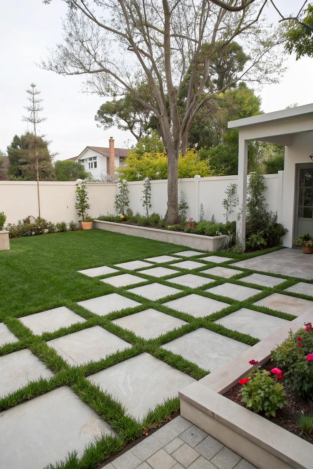Streamlined geometric patterns achieve a state-of-the-art look in your outdoor setting.