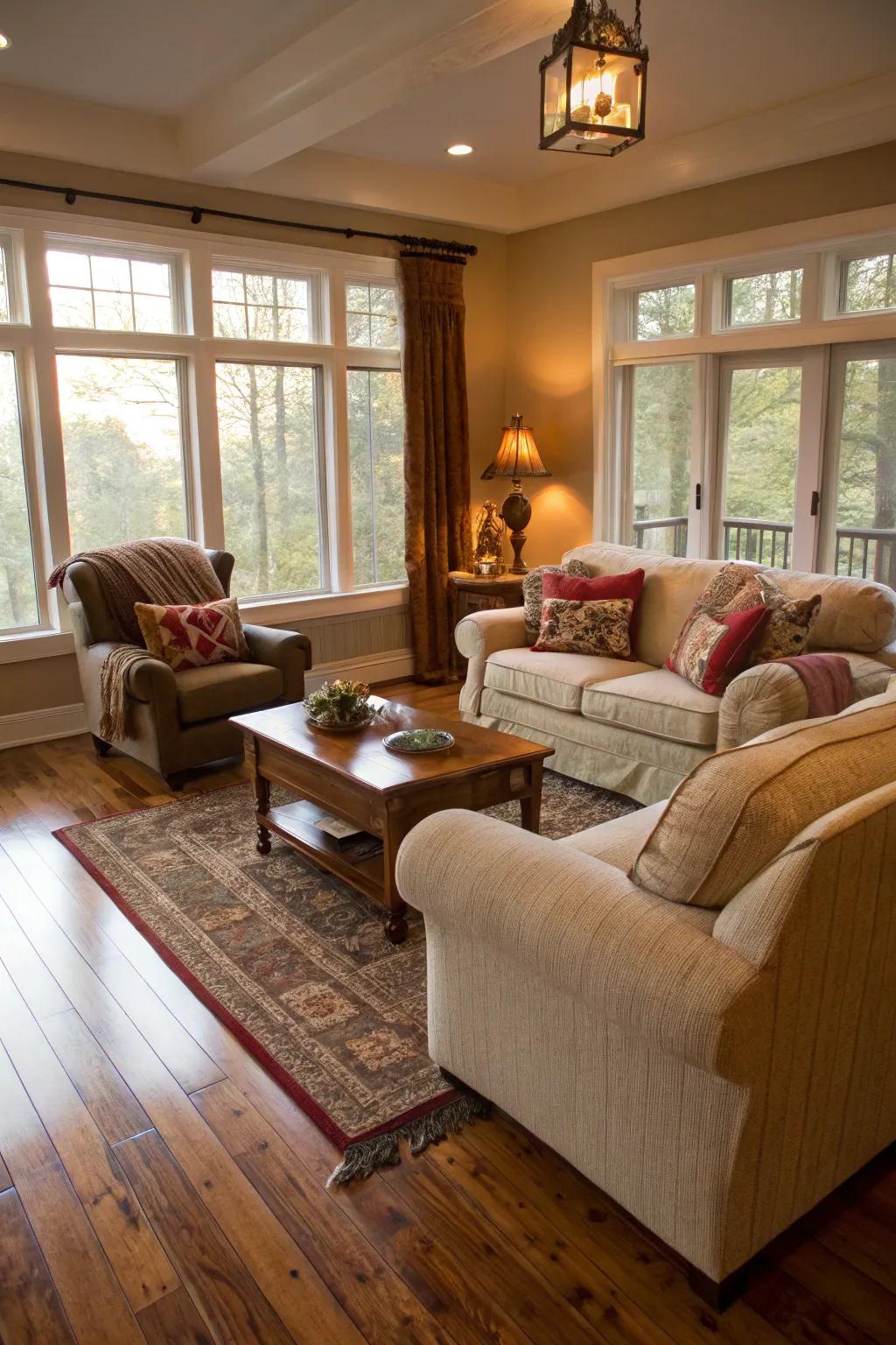 Wood floors add warmth and a sense of style to living spaces.