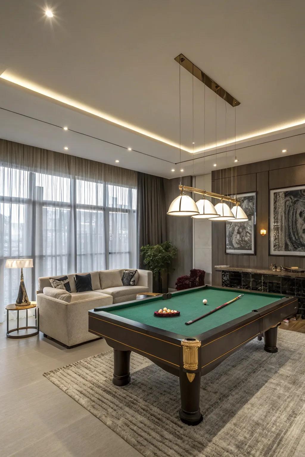 An elegant amusement zone showcasing a stylish slated surface game.