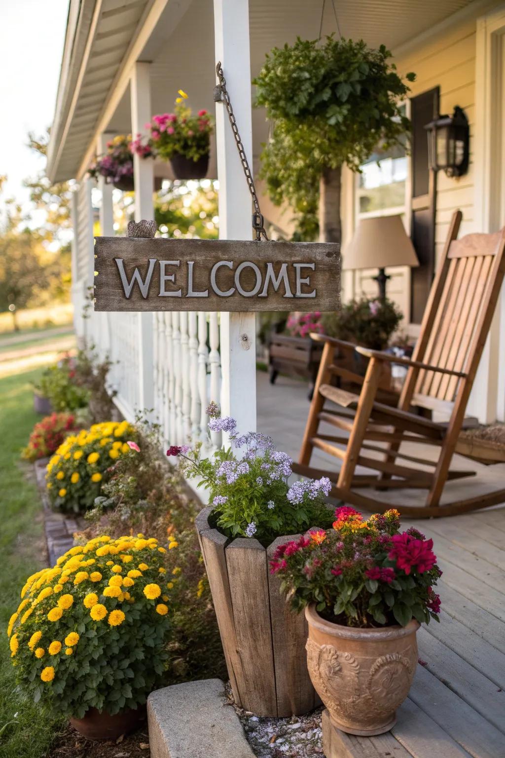 An exemplary wooden welcome board that exudes warmth and appeal.