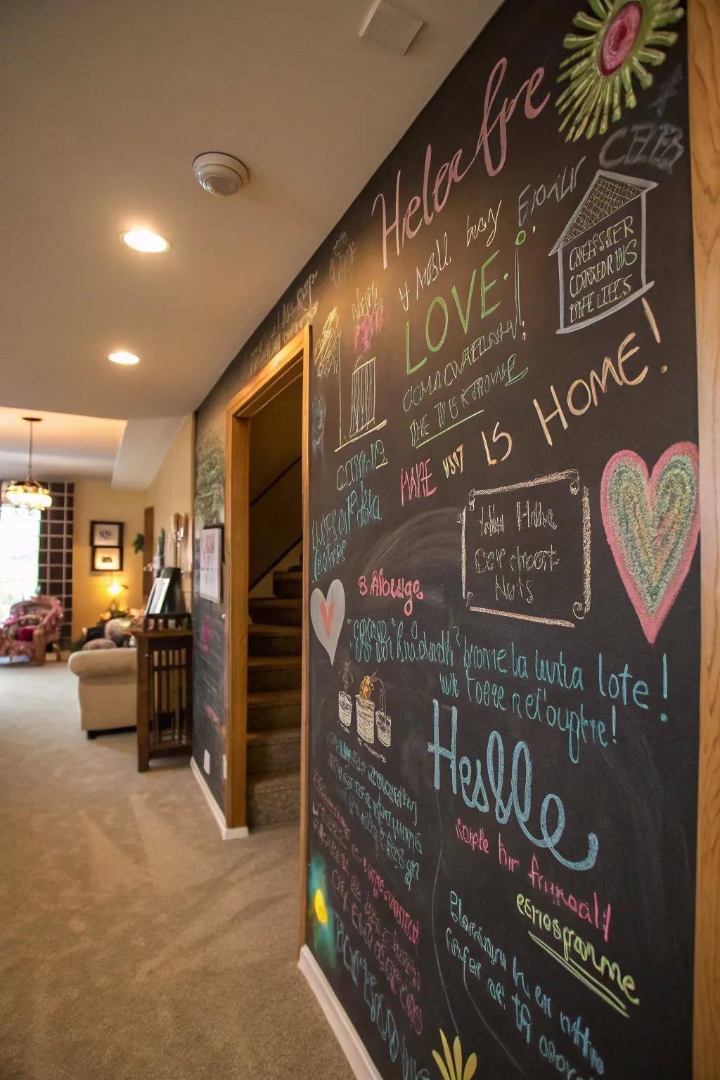 A lively slate devotional display brimming with heartfelt sentiments.