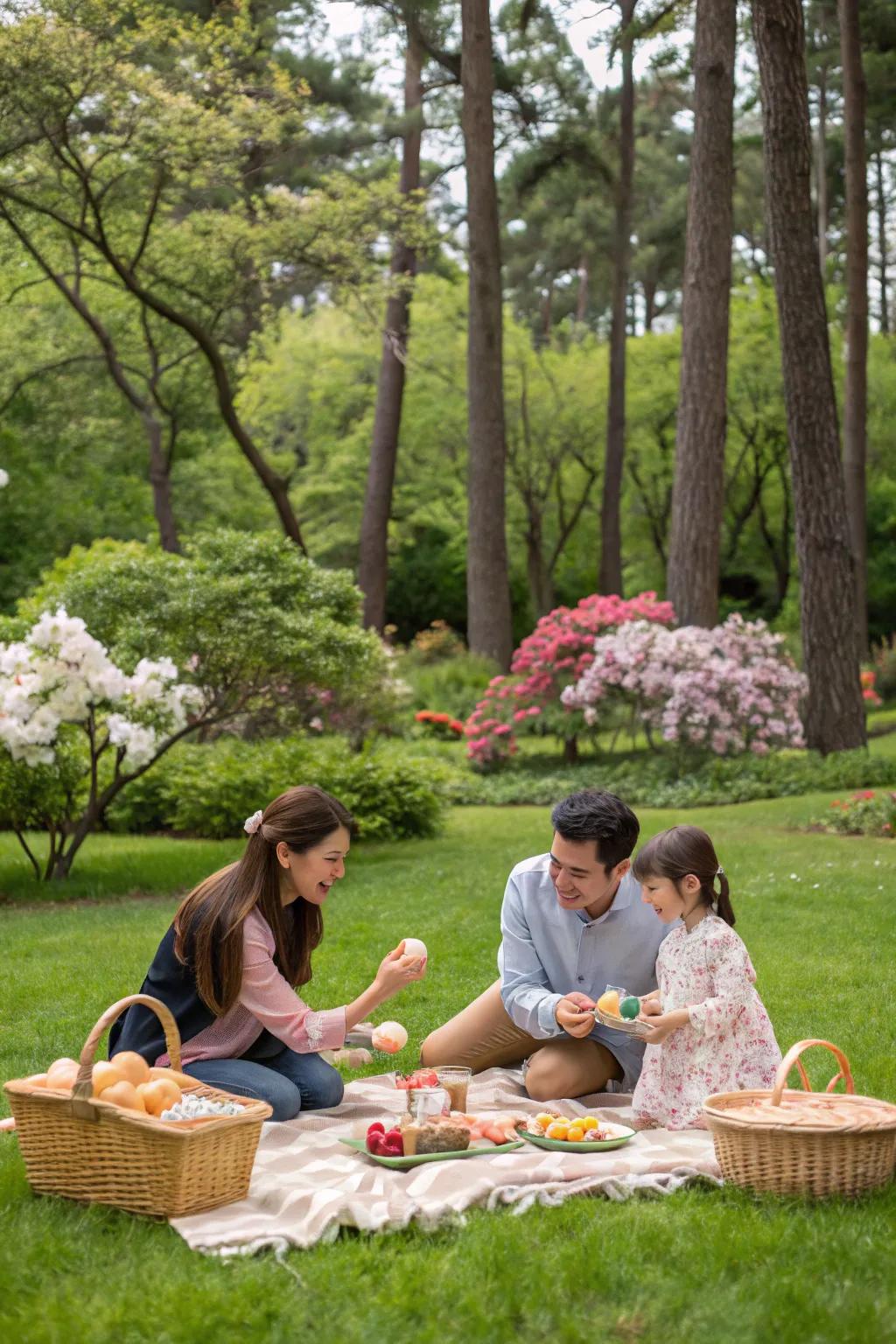 Utilize nature's splendor for a tranquil and genuine family photoshoot.