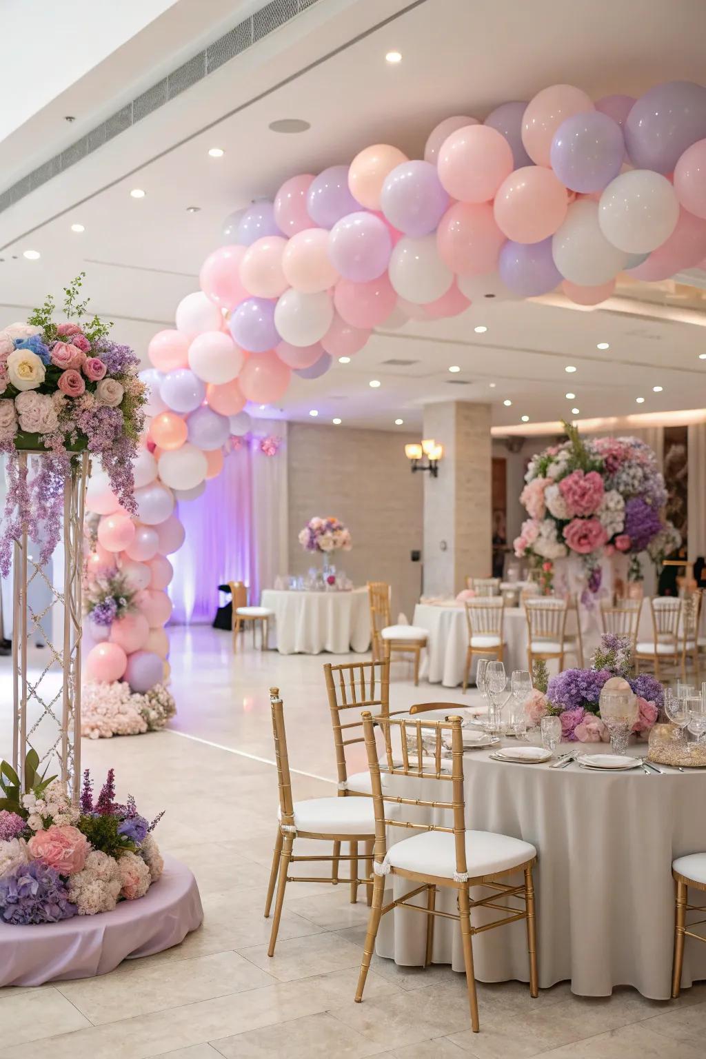 Soft colors establish an enchanting atmosphere for a quinceañera.