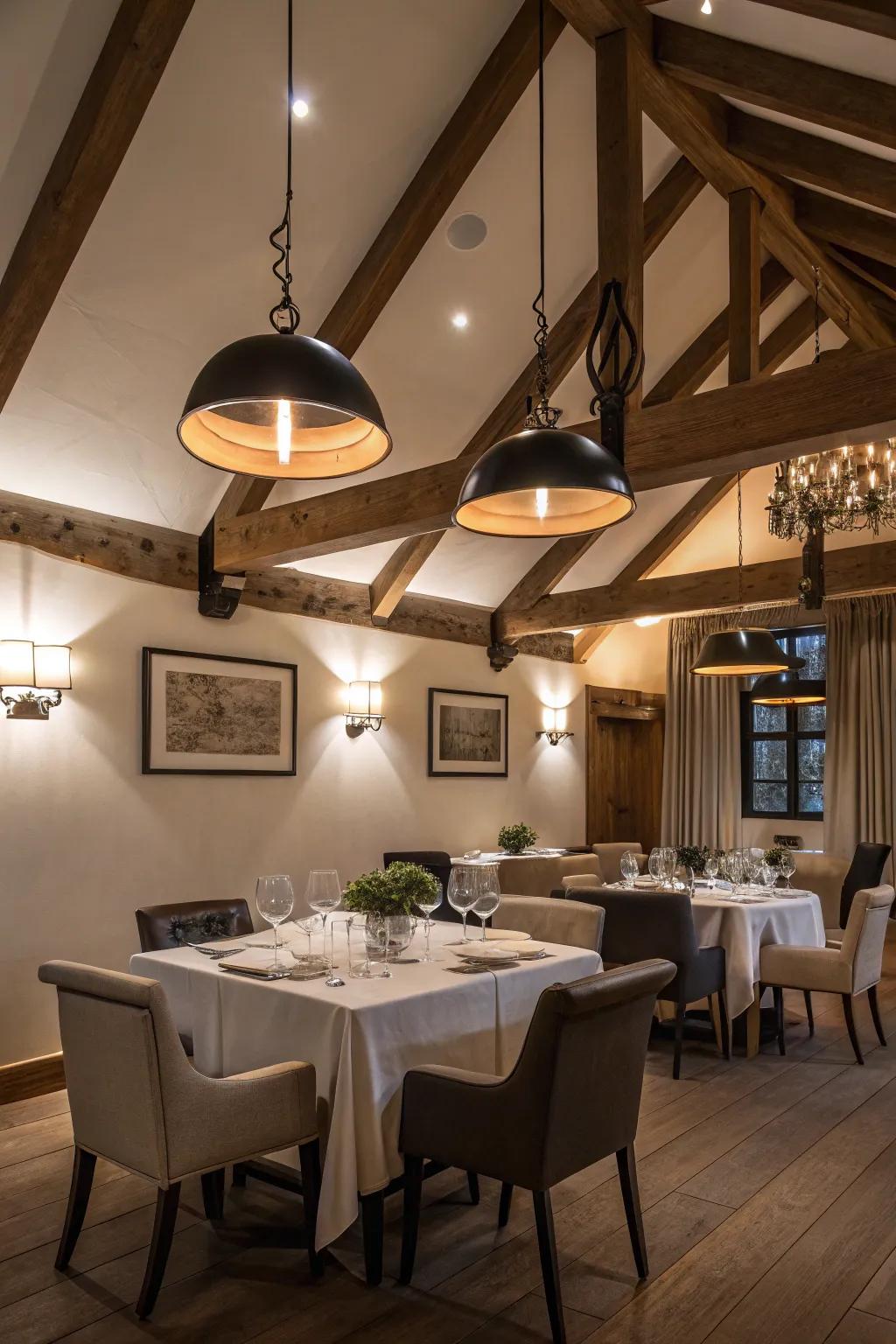 Take your dining to another level with chic drop lights.