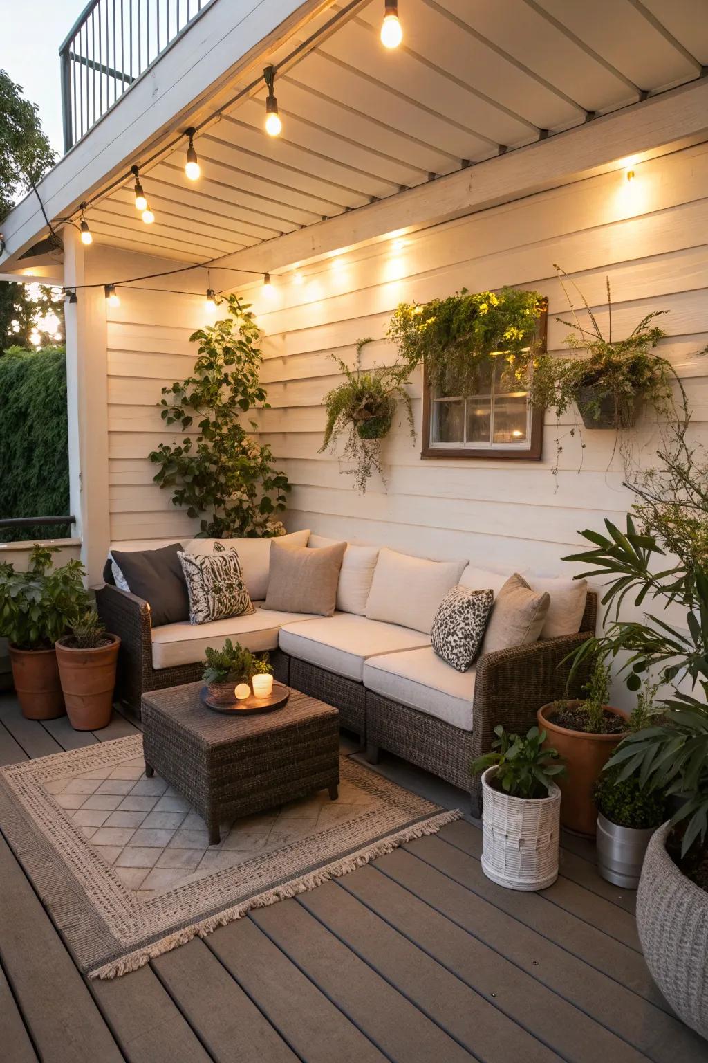 A snug nook suited for close-knit get-togethers.