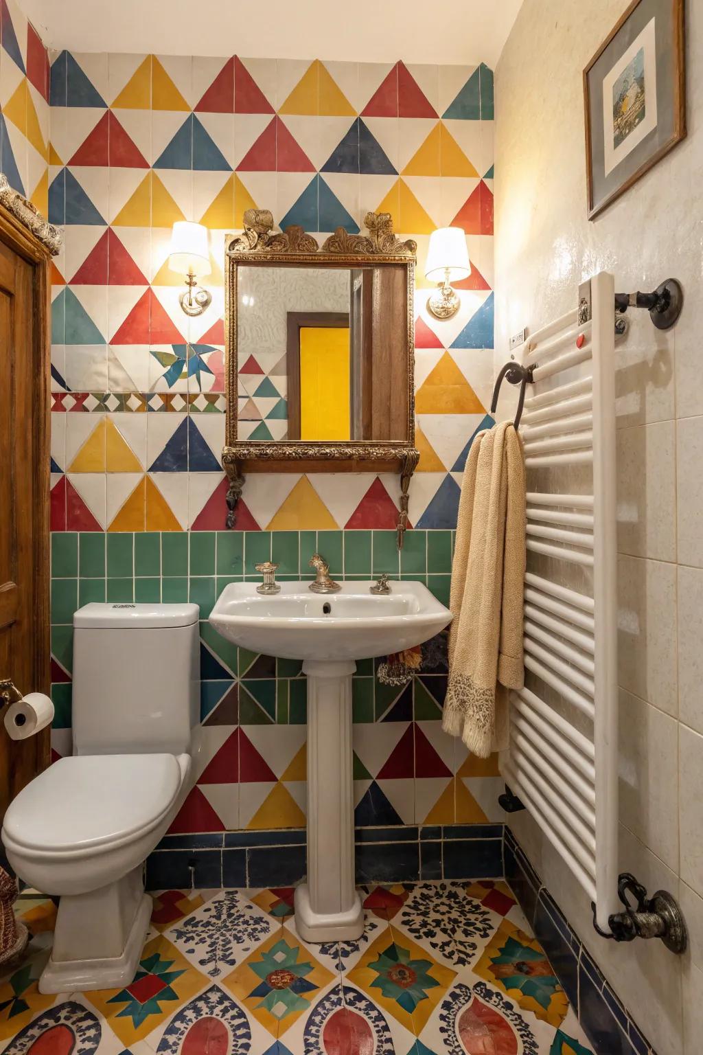 Dynamic and striking, vibrant tiles breathe life into retro charm.