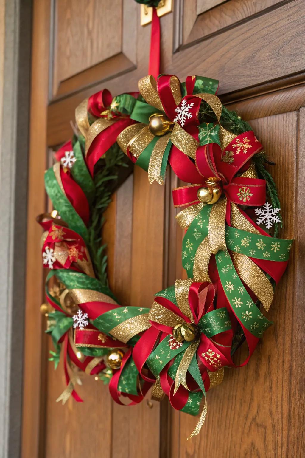 A cheerful Christmas wreath to radiate delight at any entrance.