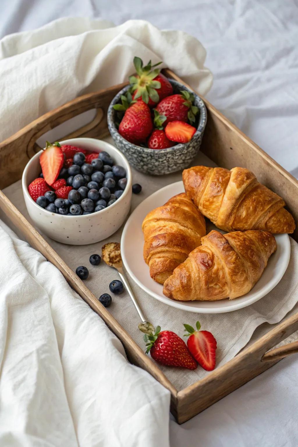 Savor the classic joy of buttery bread with fresh berries to kick-start your morning.