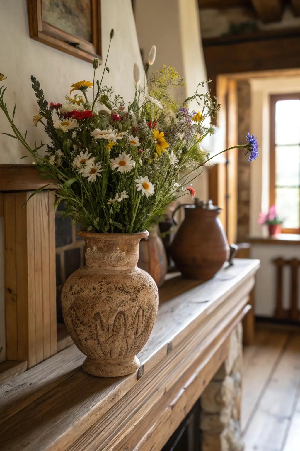 Earthenware vessels deliver classic countryside charm.