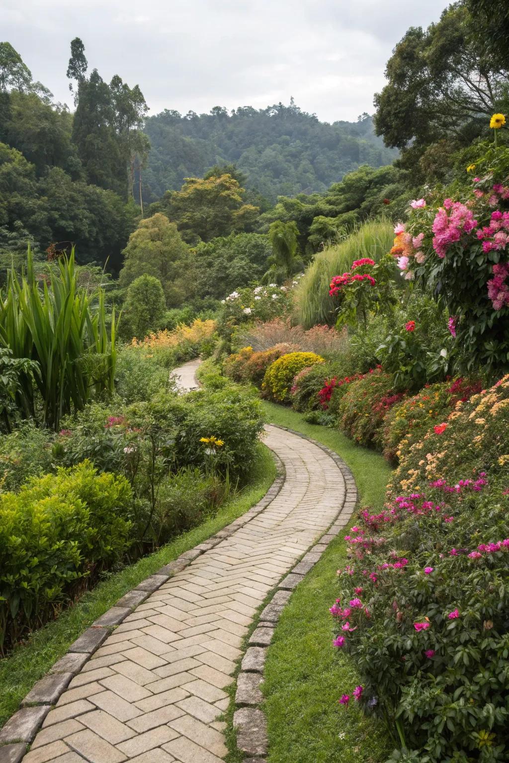 Winding routes enrich the garden's mystery and charm.