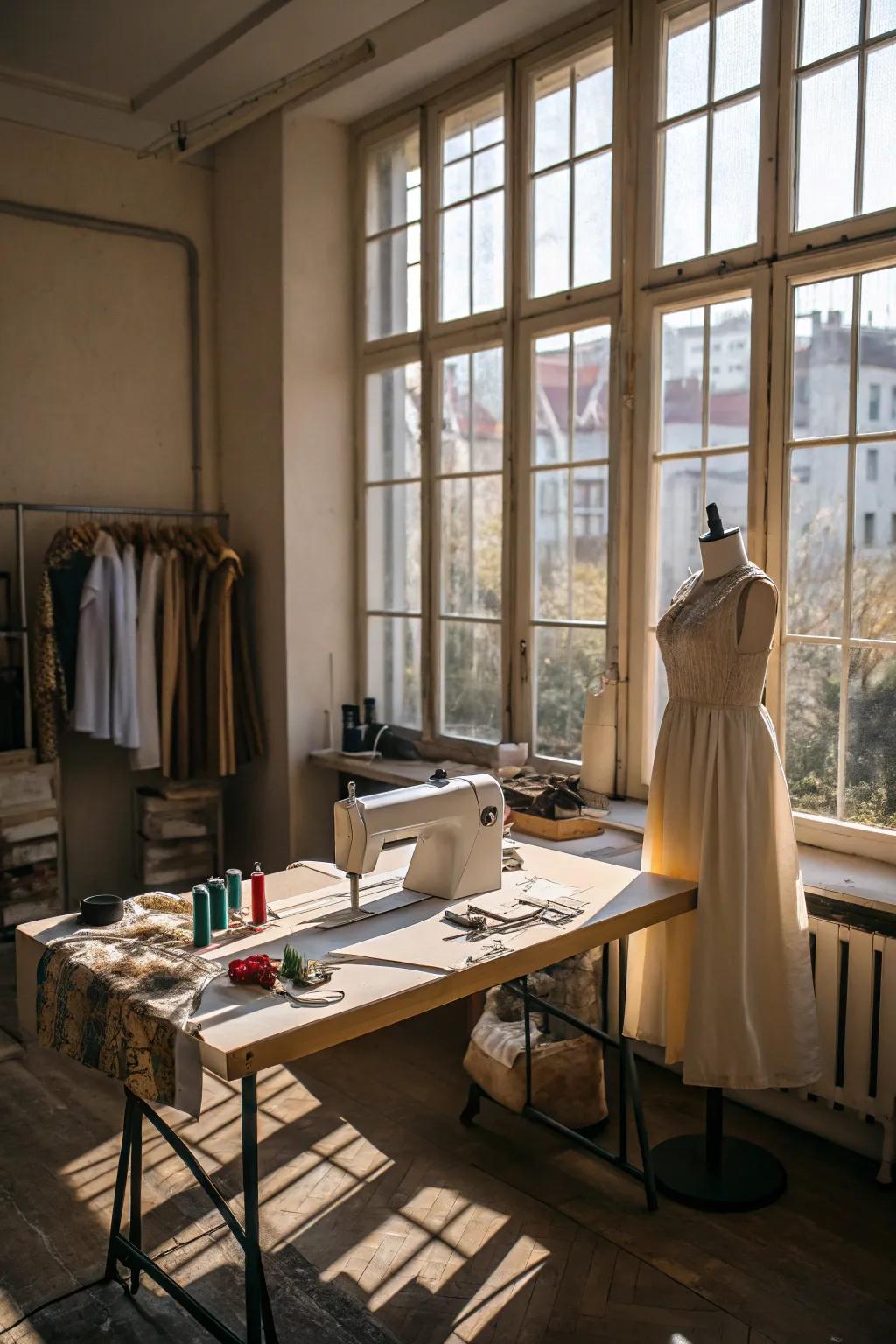 The right lighting enhances both the functionality and vibe of your sewing space.