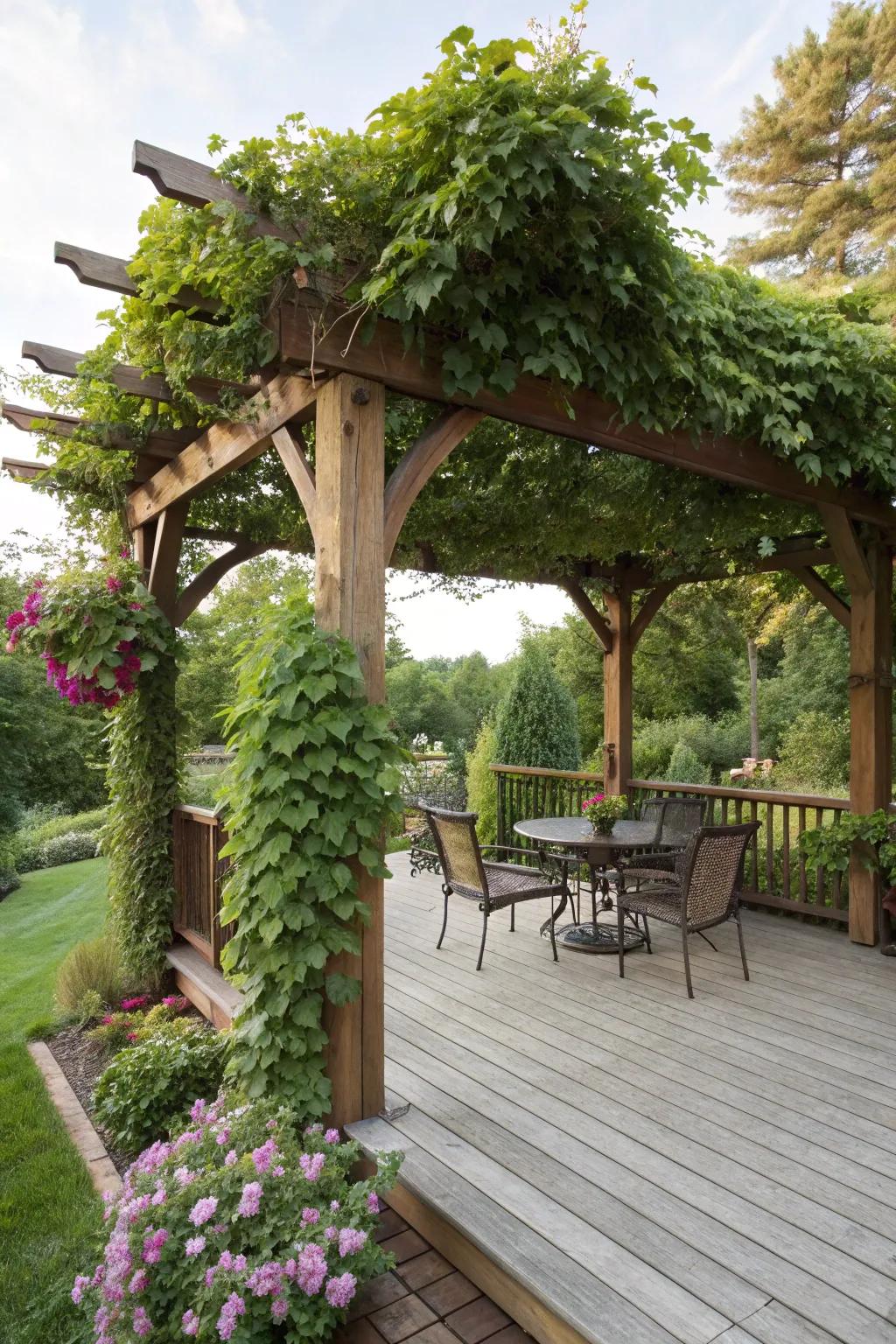 A pergola presents an elegant answer for shaded tranquility.
