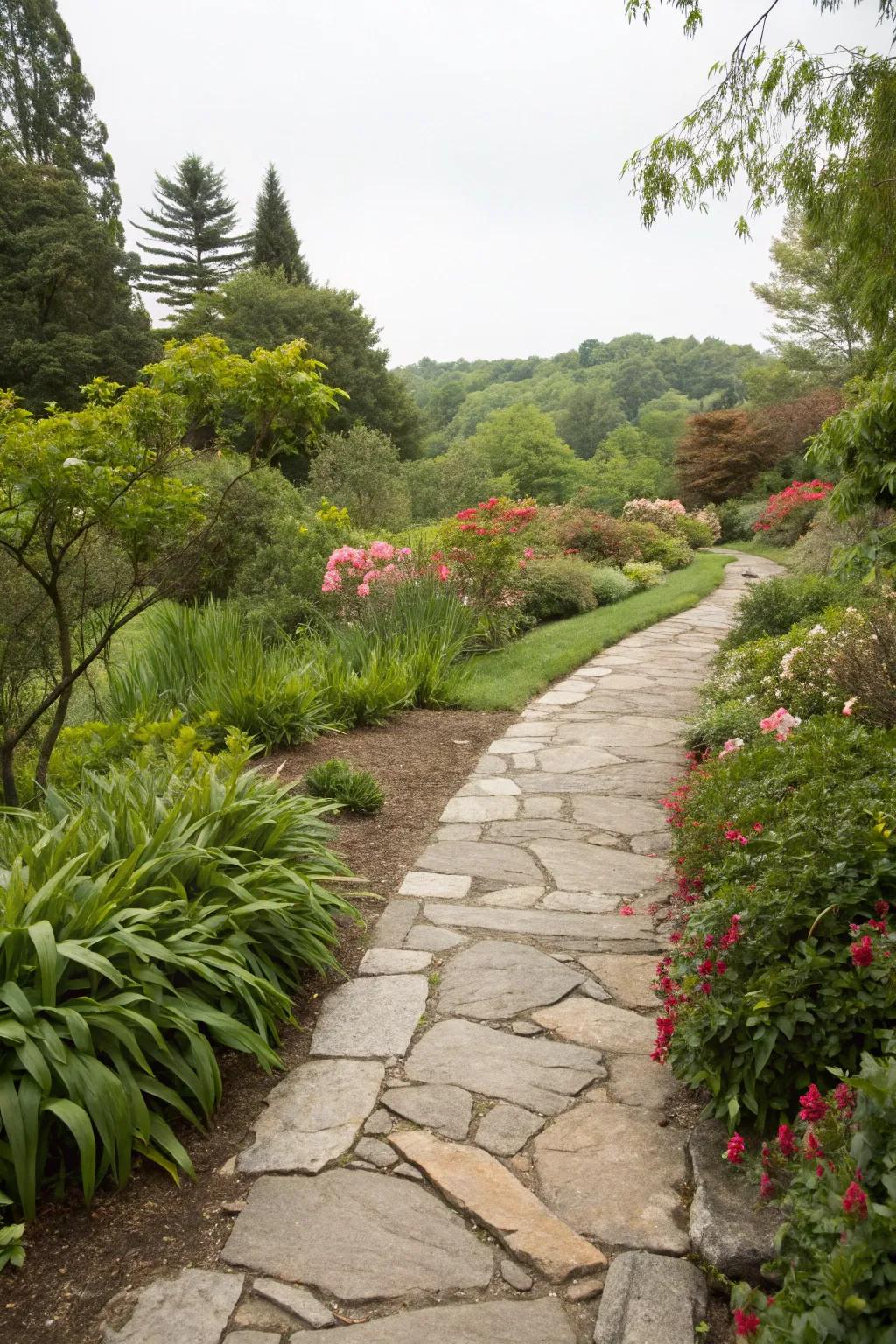 Stone borders infuse gardens with both structure and sophistication.