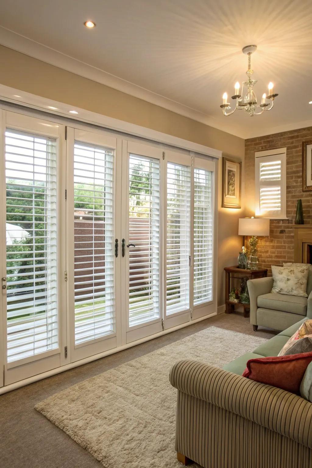 Classic panel-style shades bring sophistication to any area.