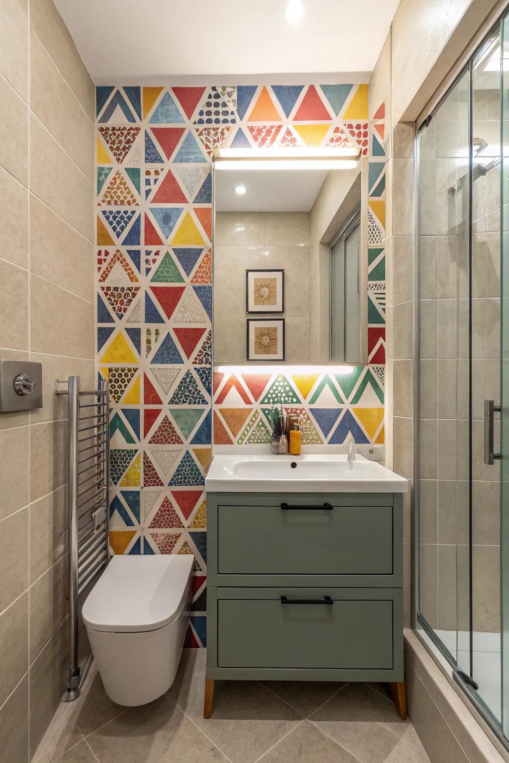 Lively mosaic patterns bring color and interest to compact spaces.