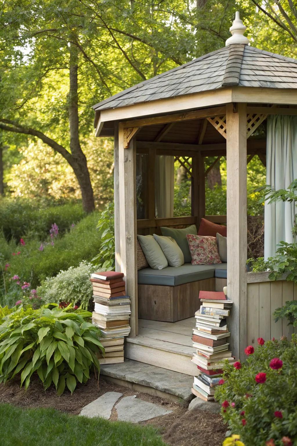 Design your personal reading sanctuary with a snug compact pavilion.