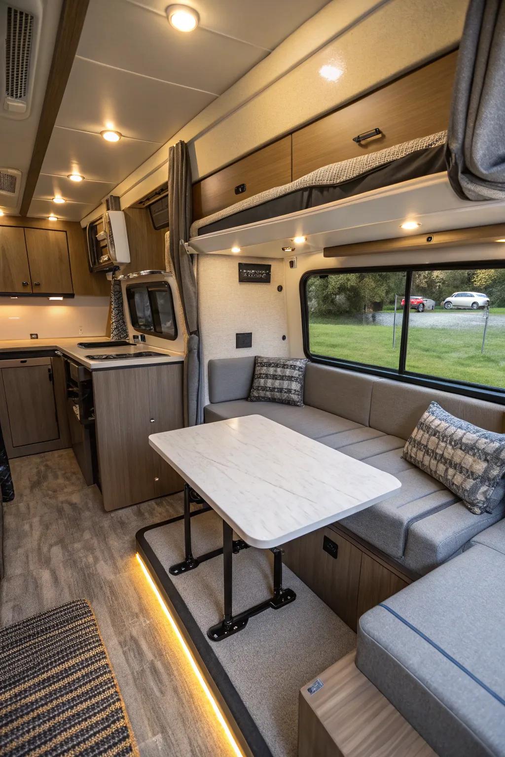 Ingenious furniture decisions can cause your small RV to feel more expansive and useful.